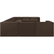 Meridian Furniture Rummi Brown Velvet Performance Fabric 10pc. Modular Sectional