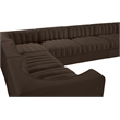 Meridian Furniture Rummi Brown Velvet Performance Fabric 10pc. Modular Sectional