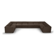 Meridian Furniture Rummi Brown Velvet Performance Fabric 10pc. Modular Sectional