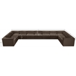 Meridian Furniture Rummi Brown Velvet Performance Fabric 11pc. Modular Sectional