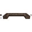 Meridian Furniture Rummi Brown Velvet Performance Fabric 11pc. Modular Sectional