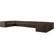 Meridian Furniture Rummi Brown Velvet Performance Fabric 11pc. Modular Sectional