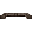 Meridian Furniture Rummi Brown Velvet Performance Fabric 11pc. Modular Sectional