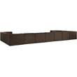 Meridian Furniture Rummi Brown Velvet Performance Fabric 11pc. Modular Sectional