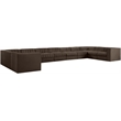 Meridian Furniture Rummi Brown Velvet Performance Fabric 11pc. Modular Sectional
