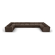 Meridian Furniture Rummi Brown Velvet Performance Fabric 11pc. Modular Sectional