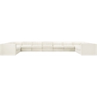 Meridian Furniture Rummi Cream Velvet Performance Fabric 11pc. Modular Sectional