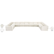 Meridian Furniture Rummi Cream Velvet Performance Fabric 11pc. Modular Sectional