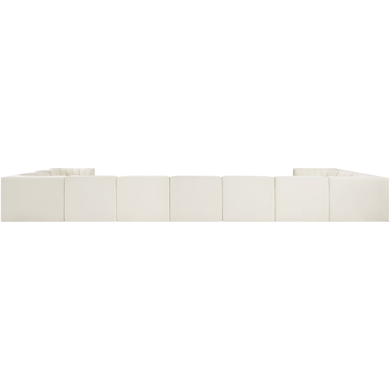 Meridian Furniture Rummi Cream Velvet Performance Fabric 11pc. Modular Sectional