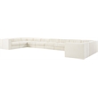 Meridian Furniture Rummi Cream Velvet Performance Fabric 11pc. Modular Sectional