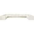 Meridian Furniture Rummi Cream Velvet Performance Fabric 11pc. Modular Sectional