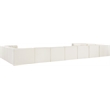 Meridian Furniture Rummi Cream Velvet Performance Fabric 11pc. Modular Sectional