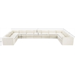 Meridian Furniture Rummi Cream Velvet Performance Fabric 11pc. Modular Sectional
