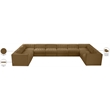 Meridian Furniture Rummi Saddle Velvet Fabric 10pc. Modular Sectional