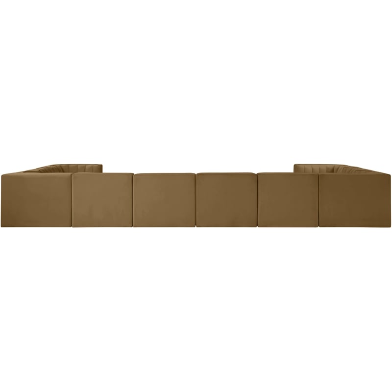 Meridian Furniture Rummi Saddle Velvet Fabric 10pc. Modular Sectional
