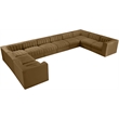 Meridian Furniture Rummi Saddle Velvet Fabric 10pc. Modular Sectional