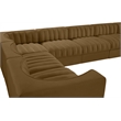 Meridian Furniture Rummi Saddle Velvet Fabric 10pc. Modular Sectional