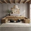Meridian Furniture Rummi Saddle Velvet Fabric 11pc. Modular Sectional
