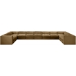 Meridian Furniture Rummi Saddle Velvet Fabric 11pc. Modular Sectional