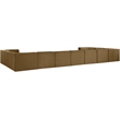 Meridian Furniture Rummi Saddle Velvet Fabric 11pc. Modular Sectional