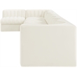 Meridian Furniture Rummi Cream Velvet Performance Fabric 8pc. Modular Sectional