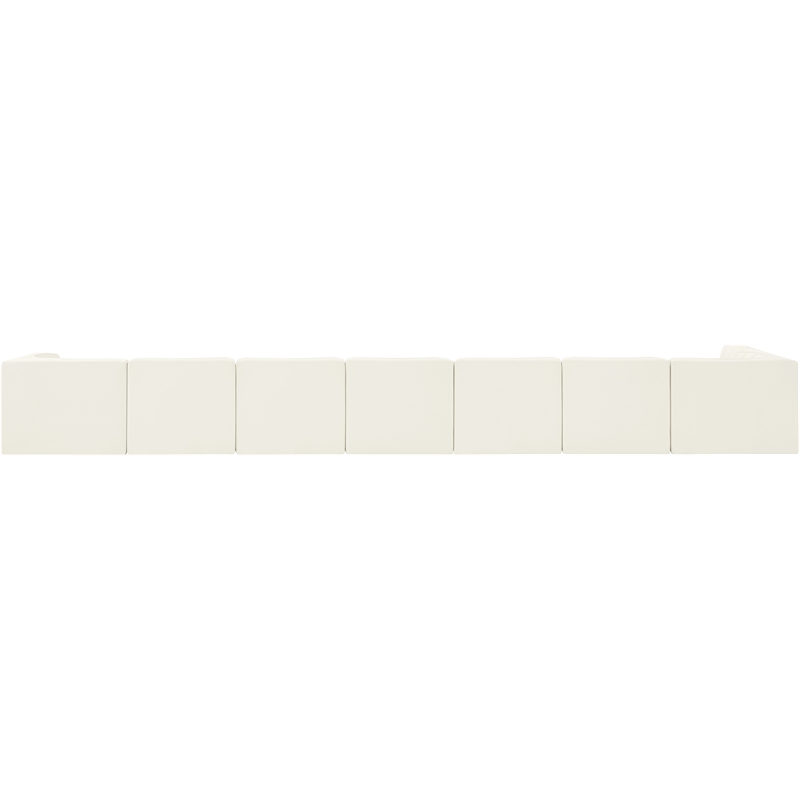 Meridian Furniture Rummi Cream Velvet Performance Fabric 8pc. Modular Sectional