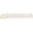 Meridian Furniture Rummi Cream Velvet Performance Fabric 8pc. Modular Sectional