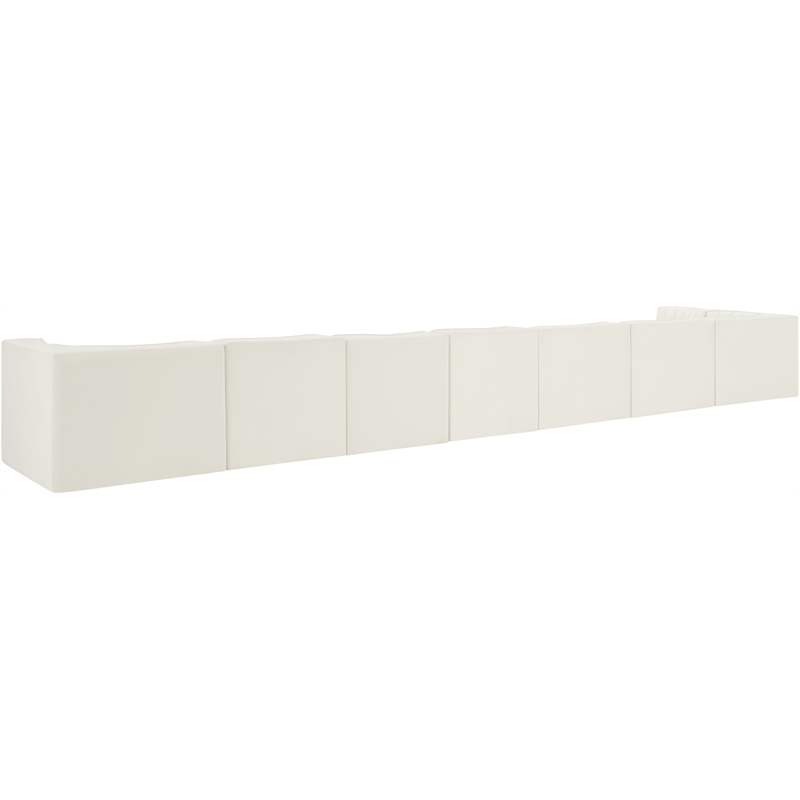 Meridian Furniture Rummi Cream Velvet Performance Fabric 8pc. Modular Sectional