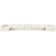 Meridian Furniture Rummi Cream Velvet Performance Fabric 9pc. Modular Sectional