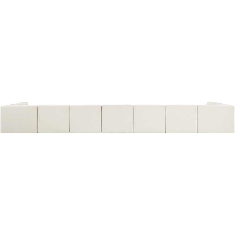 Meridian Furniture Rummi Cream Velvet Performance Fabric 9pc. Modular Sectional