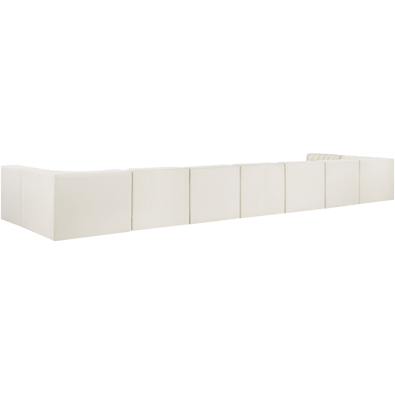 Meridian Furniture Rummi Cream Velvet Performance Fabric 9pc. Modular Sectional