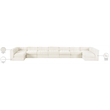 Meridian Furniture Rummi Cream Velvet Performance Fabric 9pc. Modular Sectional