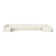 Meridian Furniture Rummi Cream Velvet Performance Fabric 9pc. Modular Sectional