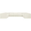 Meridian Furniture Rummi Cream Velvet Performance Fabric 9pc. Modular Sectional