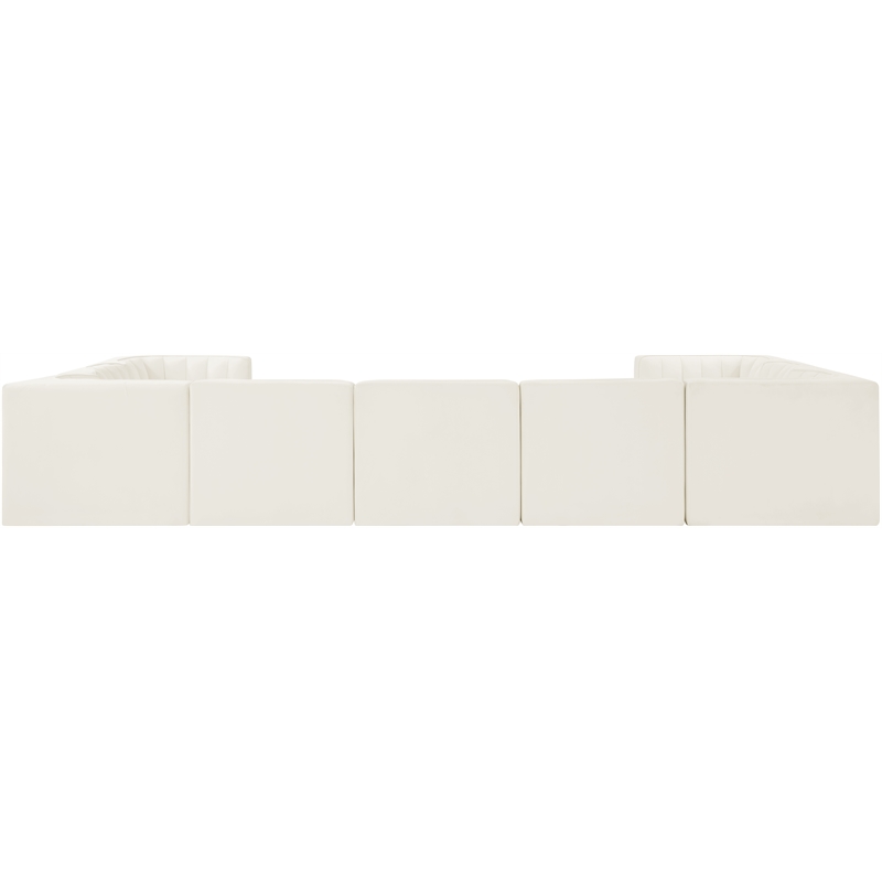 Meridian Furniture Rummi Cream Velvet Performance Fabric 9pc. Modular Sectional
