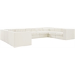 Meridian Furniture Rummi Cream Velvet Performance Fabric 9pc. Modular Sectional