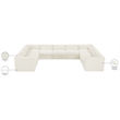 Meridian Furniture Rummi Cream Velvet Performance Fabric 9pc. Modular Sectional
