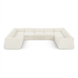 Meridian Furniture Rummi Cream Velvet Performance Fabric 9pc. Modular Sectional