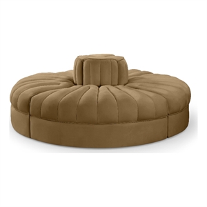 Meridian Furniture Rummi Saddle Velvet Performance Fabric 4pc. Modular Sofa