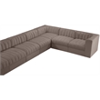 Meridian Furniture Rummi Taupe Velvet Performance Fabric 10pc. Modular Sectional