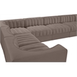 Meridian Furniture Rummi Taupe Velvet Performance Fabric 10pc. Modular Sectional