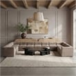 Meridian Furniture Rummi Taupe Velvet Performance Fabric 11pc. Modular Sectional