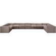 Meridian Furniture Rummi Taupe Velvet Performance Fabric 11pc. Modular Sectional