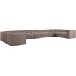 Meridian Furniture Rummi Taupe Velvet Performance Fabric 11pc. Modular Sectional