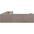 Meridian Furniture Rummi Taupe Velvet Performance Fabric 8pc. Modular Sectional