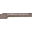 Meridian Furniture Rummi Taupe Velvet Performance Fabric 8pc. Modular Sectional