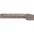 Meridian Furniture Rummi Taupe Velvet Performance Fabric 8pc. Modular Sectional