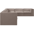 Meridian Furniture Rummi Taupe Velvet Performance Fabric 8pc. Modular Sectional