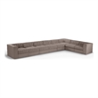 Meridian Furniture Rummi Taupe Velvet Performance Fabric 8pc. Modular Sectional