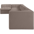 Meridian Furniture Rummi Taupe Velvet Performance Fabric 8pc. Modular Sectional